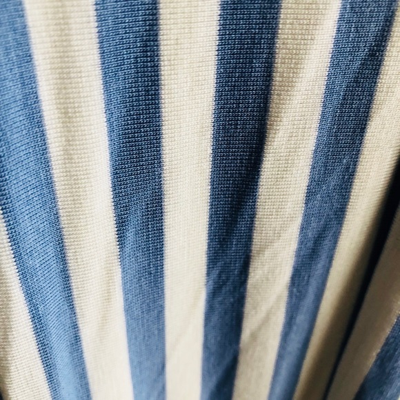 1 Left!! Too Cute! Denim Blue & Cream Stripe Dress - Picture 5 of 5